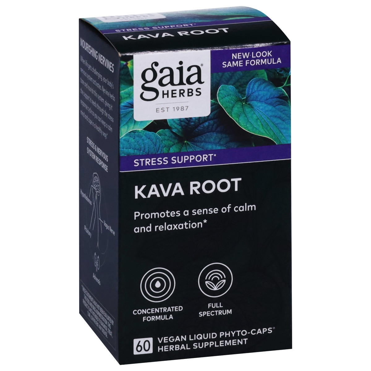 slide 4 of 12, Gaia Herbs Stress Support Kava Root 60 Vegan Liquid Phyto-Caps, 60 ct