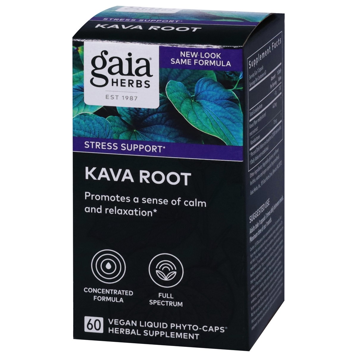 slide 9 of 12, Gaia Herbs Stress Support Kava Root 60 Vegan Liquid Phyto-Caps, 60 ct
