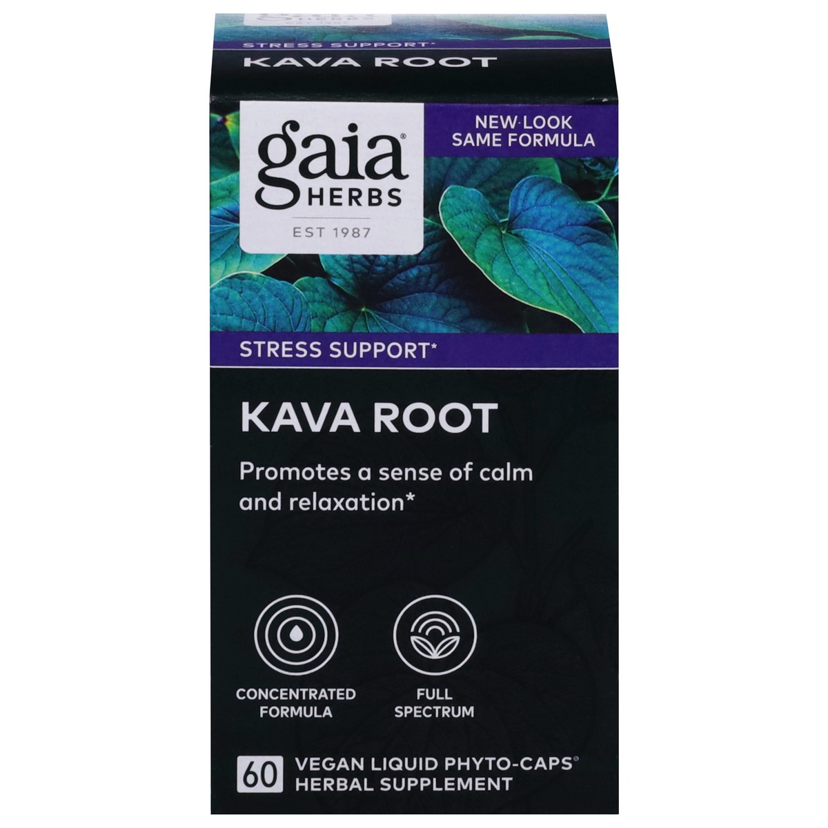 slide 1 of 12, Gaia Herbs Stress Support Kava Root 60 Vegan Liquid Phyto-Caps, 60 ct