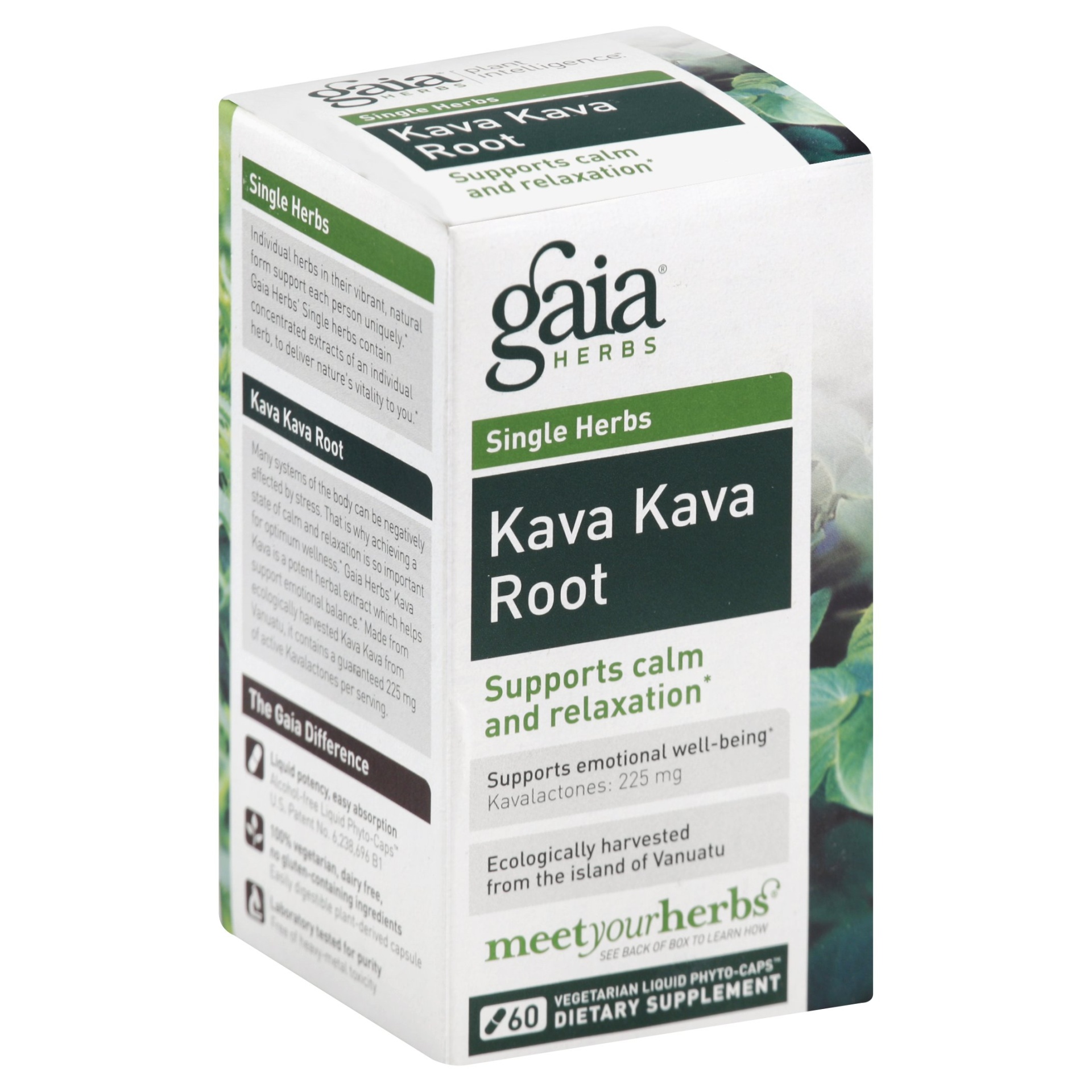slide 1 of 1, Gaia Herbs Kava Root Stress Support Herbal Supplement, 60 ct