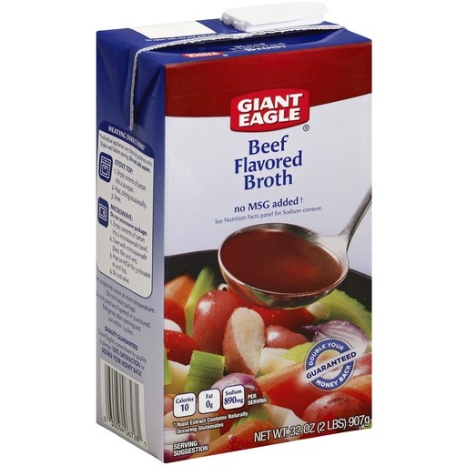 slide 1 of 1, Giant Eagle Beef Flavored Broth, No Msg Added, 32 oz
