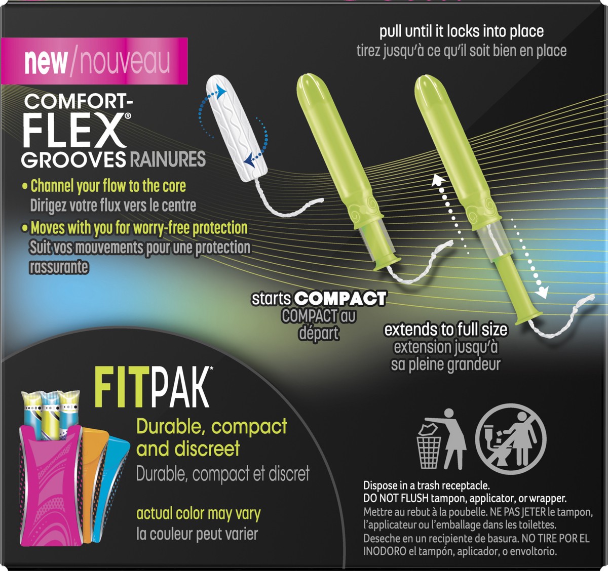 slide 6 of 6, U by Kotex Fitness Compact Regular Unscented Tampons, 15 ct