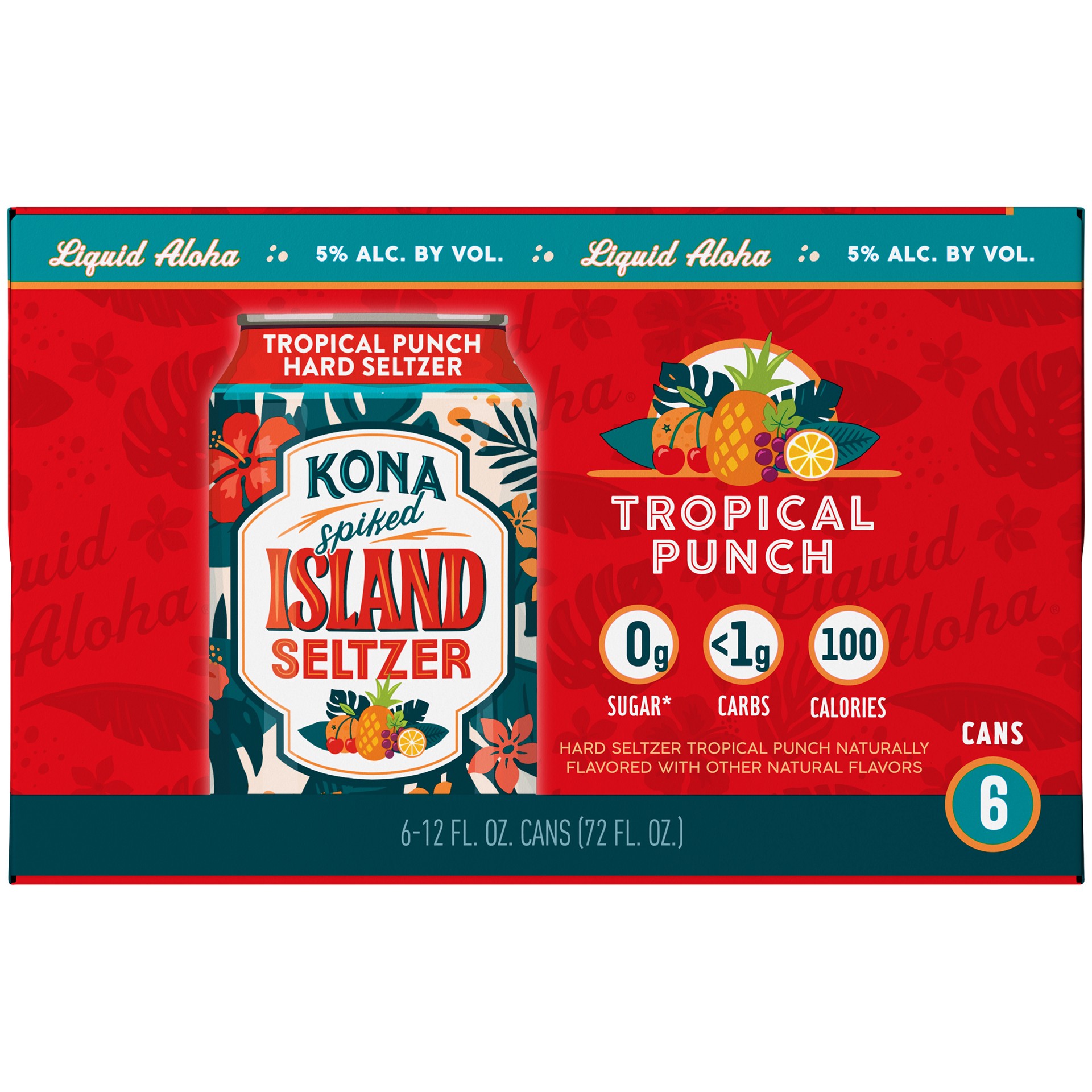 slide 2 of 3, Kona Brewing Co. Spiked Island Seltzer Tropical Punch, 6 Pack 12 fl. oz. Cans, 6 ct; 12 fl oz