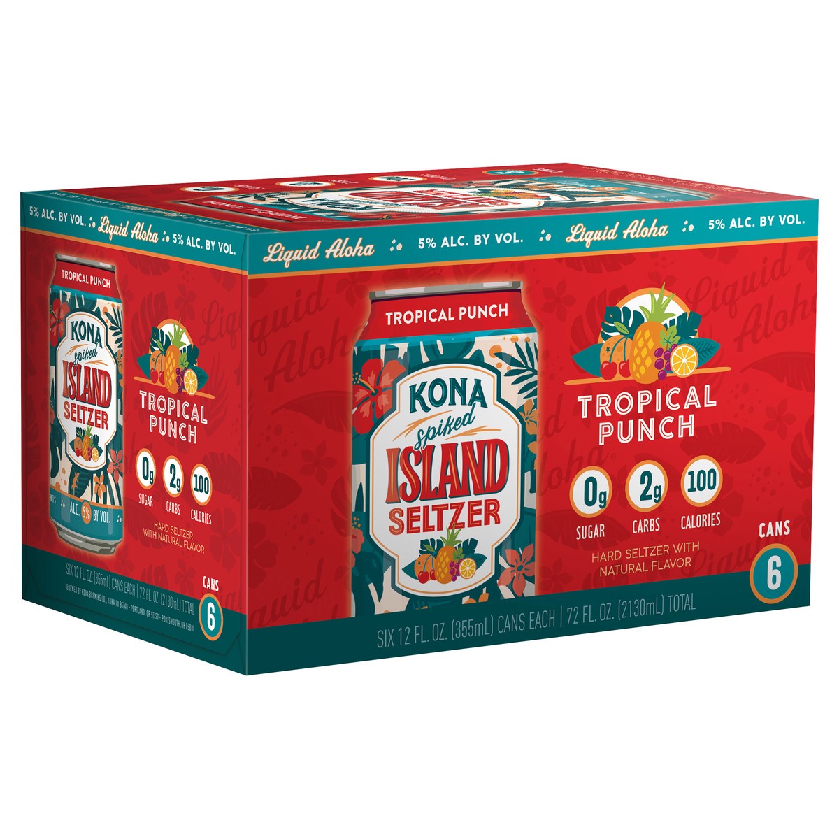 slide 1 of 3, Kona Brewing Co. Spiked Island Seltzer Tropical Punch, 6 Pack 12 fl. oz. Cans, 6 ct; 12 fl oz