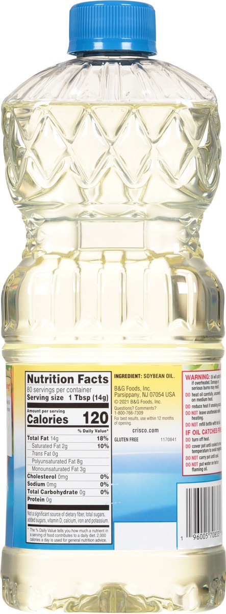 slide 3 of 15, Crisco Pure Vegetable Oil, Gluten-Free, 40 fl oz, 40 fl oz