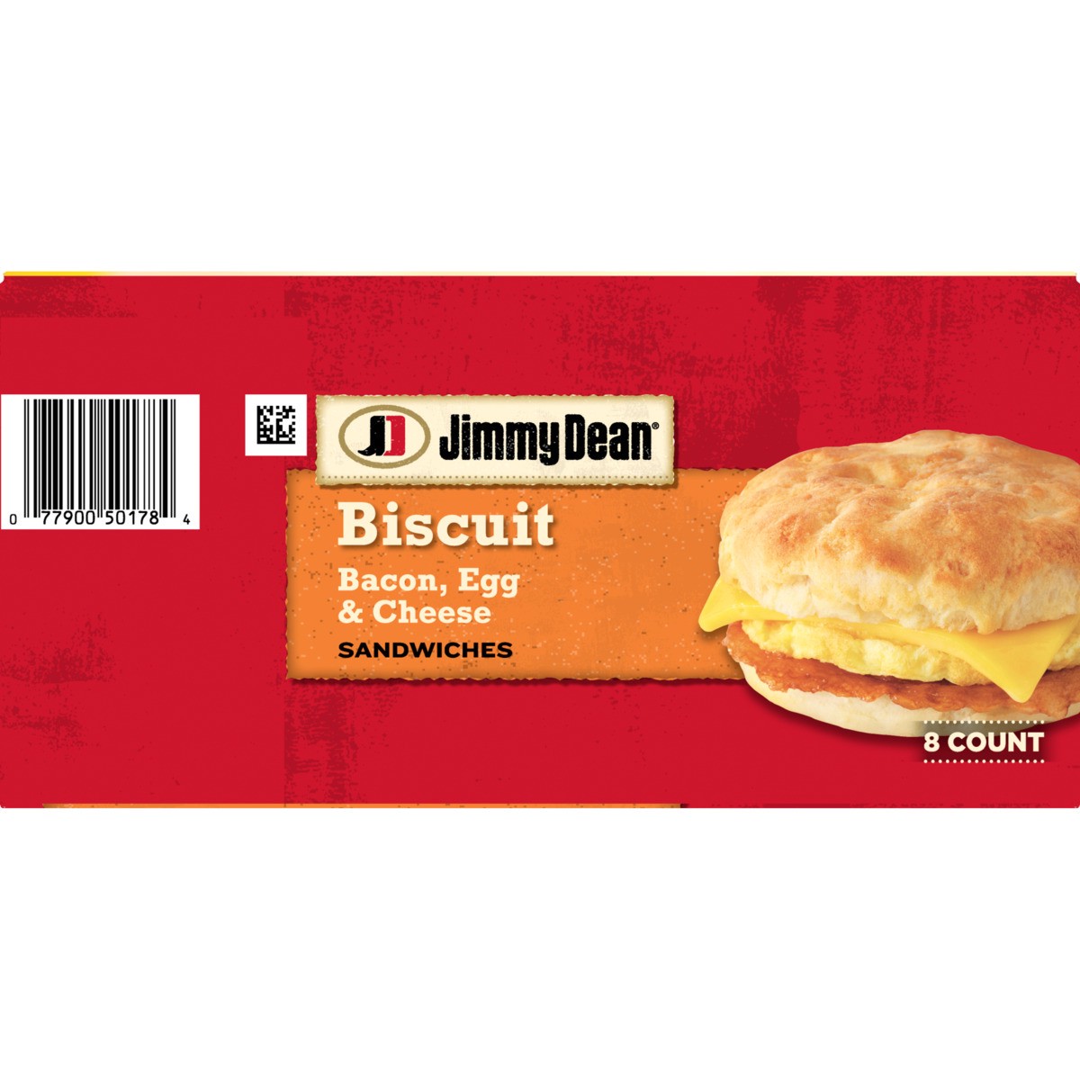 slide 7 of 7, Jimmy Dean Biscuit Breakfast Sandwiches with Bacon, Egg, and Cheese, Frozen, 8 Count, 816.47 g