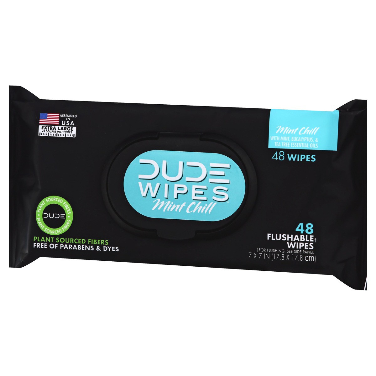 slide 9 of 9, DUDE Flushable Mint Chill XL Wipes 48 Each, 48 ct