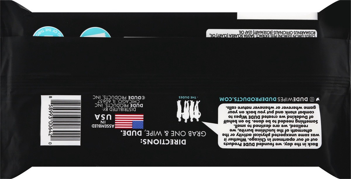 slide 3 of 9, DUDE Flushable Mint Chill XL Wipes 48 Each, 48 ct