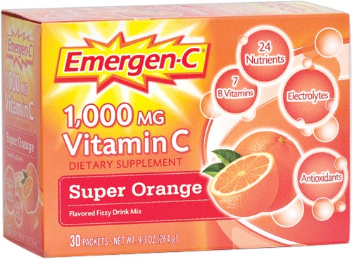 slide 1 of 1, Emergen-C Super Orange Vitamin C Drink Mix, 30 ct