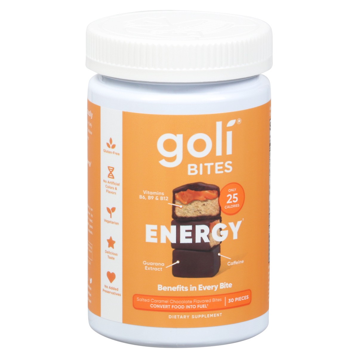 slide 2 of 9, Goli Energy Salted Caramel Chocolate Flavored Bites 30 ea, 30 ct
