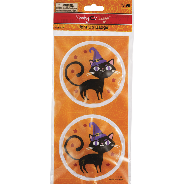 slide 1 of 1, SPOOKY VILLAGE Light Up Badge, 1 ct