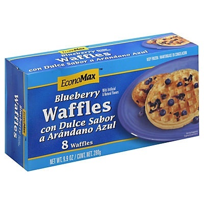 slide 1 of 1, EconoMax Blueberry Waffles, 8 ct