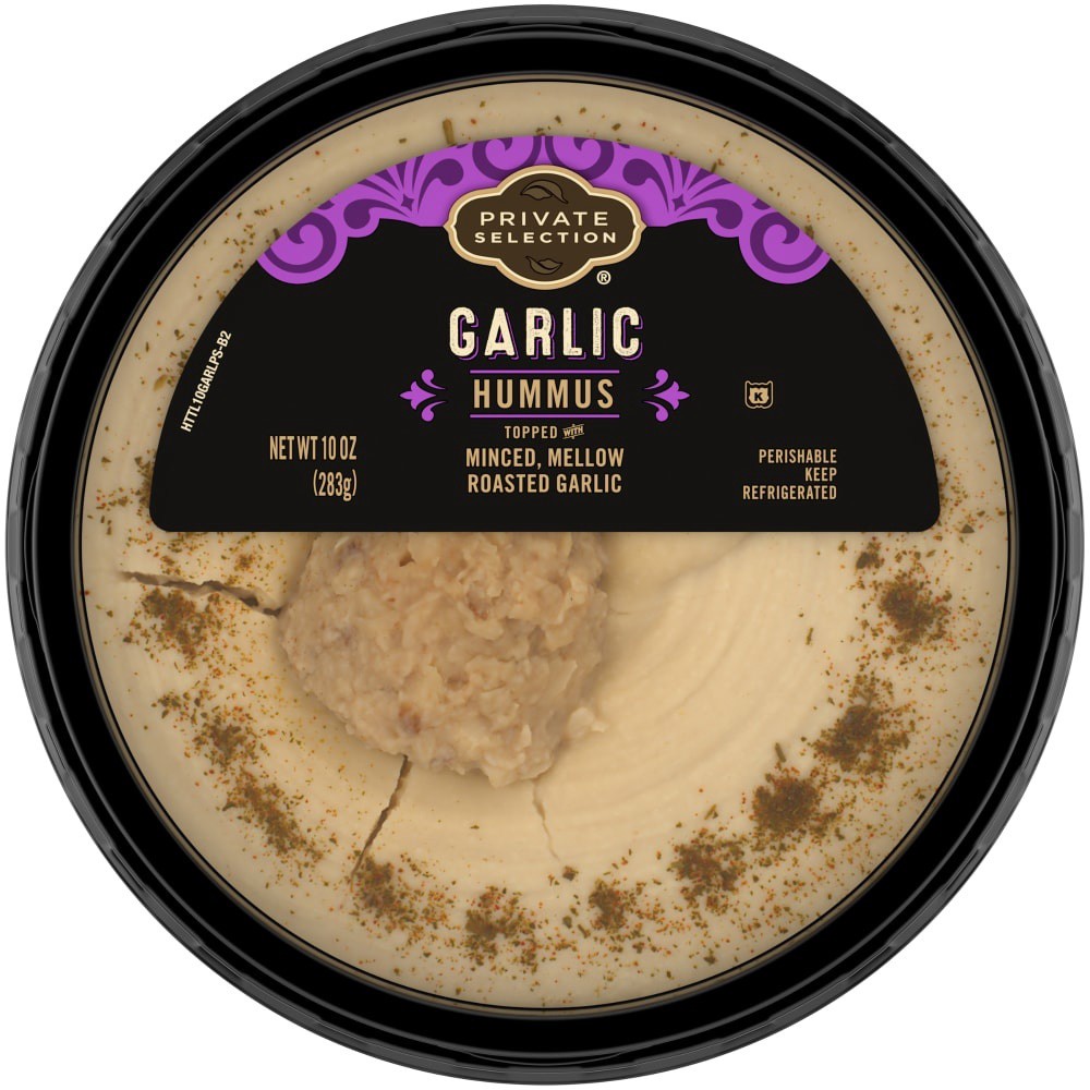 slide 3 of 4, Private Selection Roasted Garlic Hummus, 10 oz