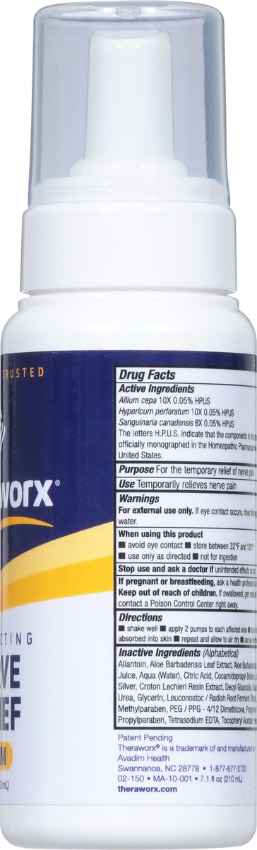 slide 2 of 9, Theraworx Foam Fast-Acting Nerve Relief 7.1 fl oz, 7.1 fl oz