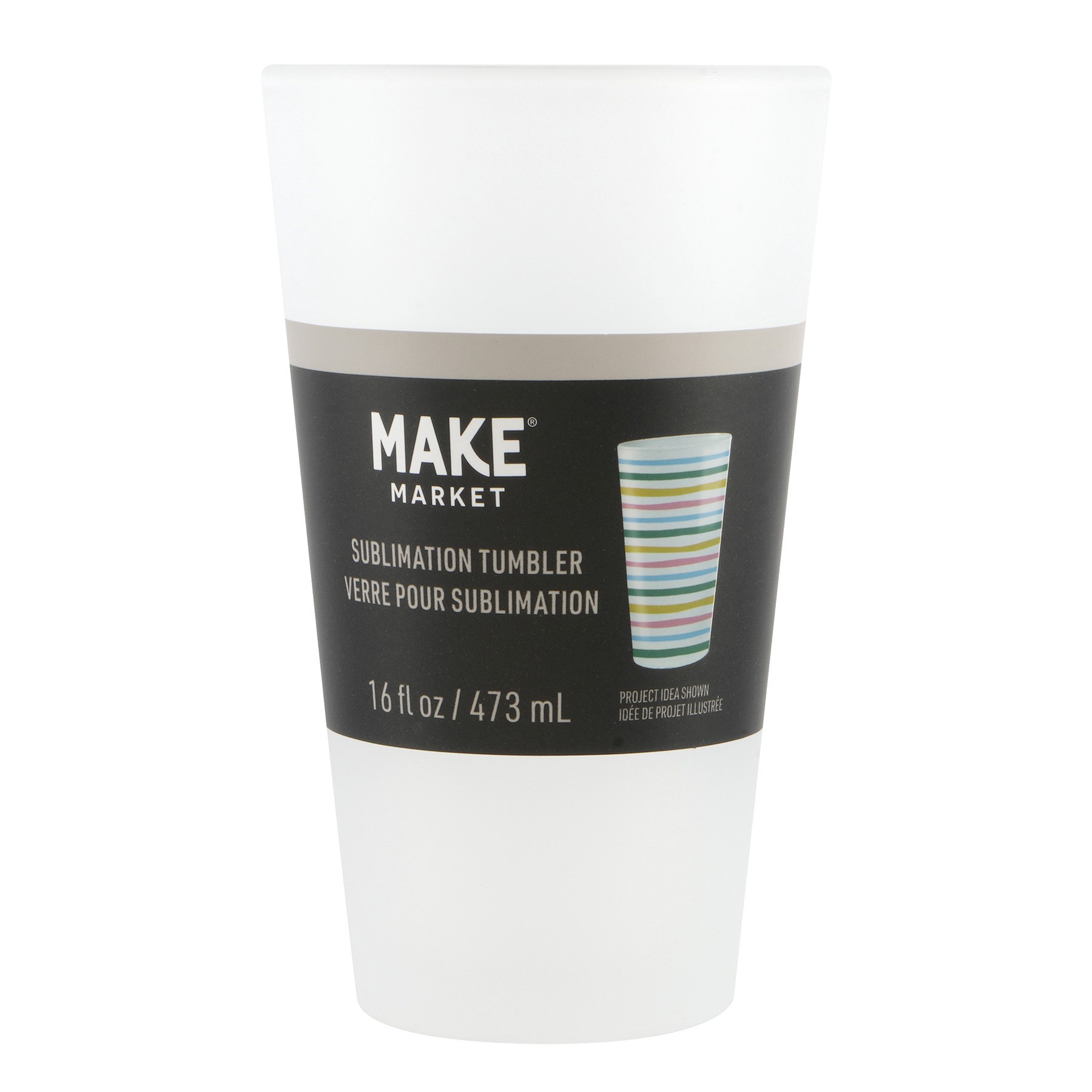 slide 2 of 3, 16oz. Frosted Glass Sublimation Tumbler By Make Market, 16 oz