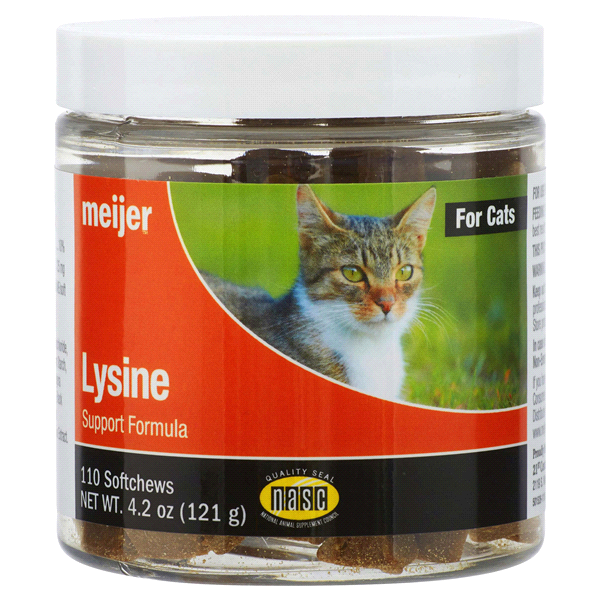 slide 1 of 1, Meijer L-Lysine plus Bioperine Cat Soft Chews, Chicken Cheese, 110 ct