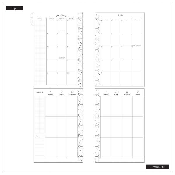 slide 6 of 7, 2024 Happy Planner Monthly/Weekly Mini Happy Planner, 4-3/5"" X 7"", Sunny Risograph, January To December, Ppmd12-149, 1 ct