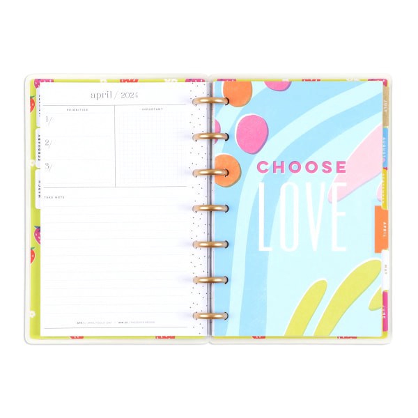 slide 5 of 7, 2024 Happy Planner Monthly/Weekly Mini Happy Planner, 4-3/5"" X 7"", Sunny Risograph, January To December, Ppmd12-149, 1 ct