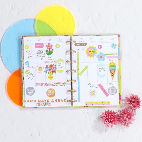 slide 7 of 7, 2024 Happy Planner Monthly/Weekly Mini Happy Planner, 4-3/5"" X 7"", Sunny Risograph, January To December, Ppmd12-149, 1 ct