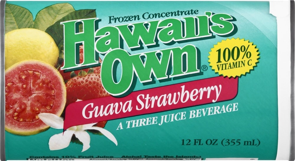 slide 1 of 1, Hawaii's Own Guava Strawberry Juice, 12 fl oz
