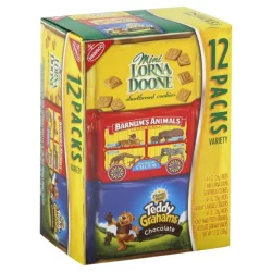 Nabisco Mini Lorna Doone Shortbread Cookies/Barnum's Animal Crackers/Honey Maid Teddy Grahams Chocolate Cookies Variety Pack