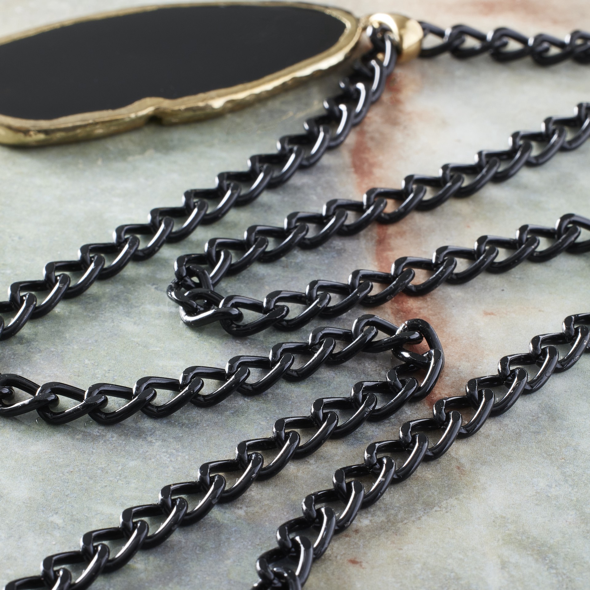 slide 2 of 3, Black Small Figure 8 Metal Chain By Bead Landing©, 36 in