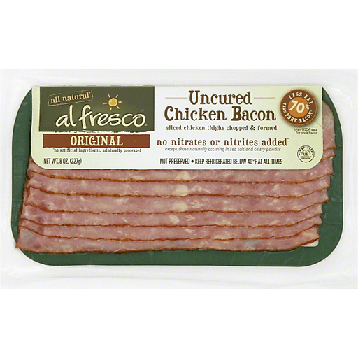 slide 2 of 2, Al Fresco Uncured Chicken Bacon, 8 oz