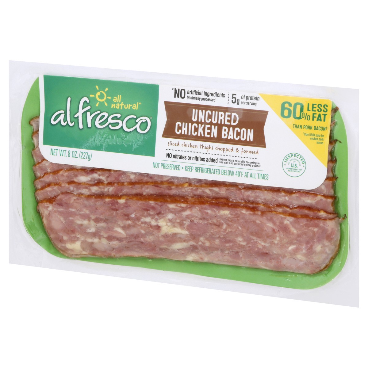 slide 3 of 9, al fresco All Natural Uncured Chicken Bacon, 8 oz, 8 oz