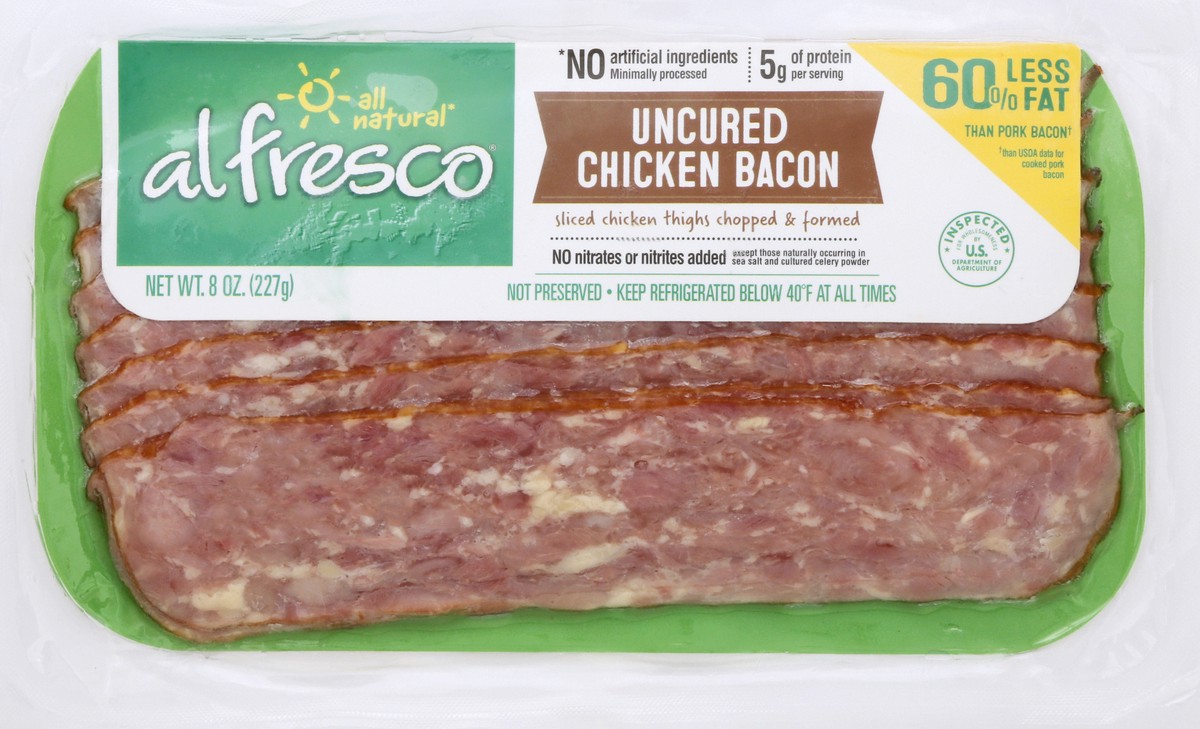 slide 6 of 9, al fresco All Natural Uncured Chicken Bacon, 8 oz, 8 oz
