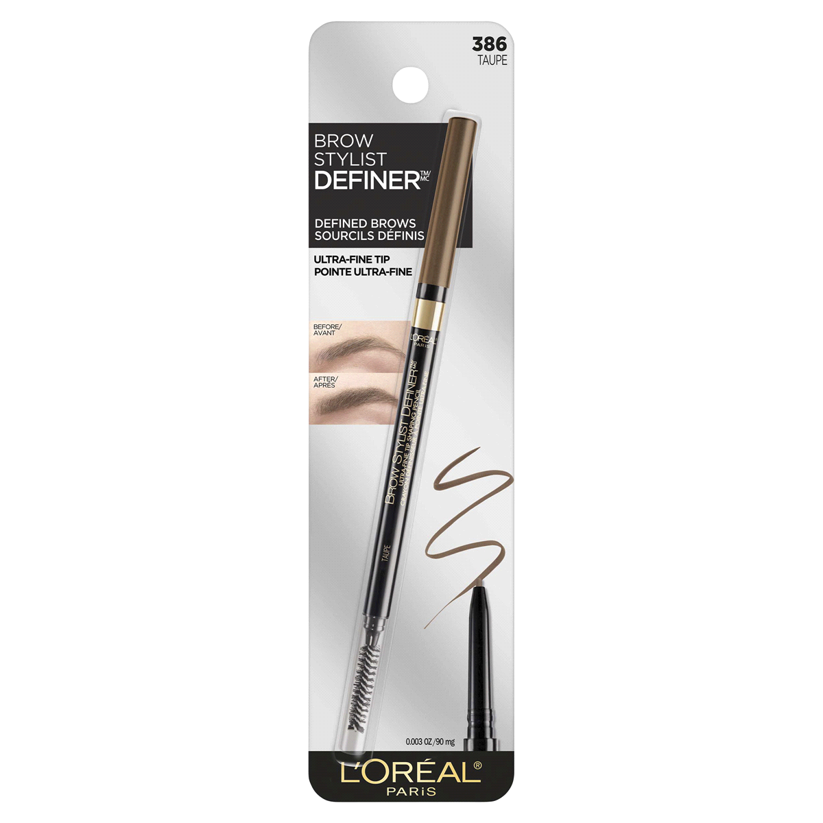 slide 1 of 1, L'Oréal Brow Stylist Definer Waterproof Eyebrow Mechanical Pencil, Taupe, 0.003 oz