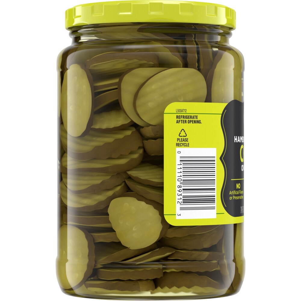 slide 6 of 6, Kroger Hamburger Dill Oval Cut Pickle Chips, 24 fl oz