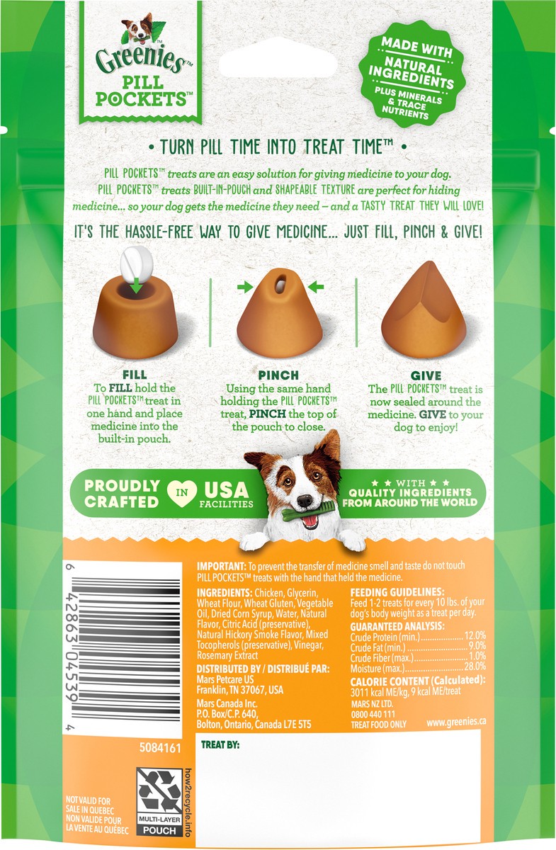 slide 4 of 14, Greenies Pill Pockets Chicken Flavor Treats for Dogs Tablet Size 3.2 oz, 3.2 oz