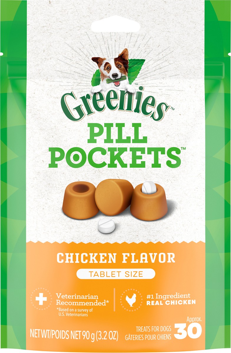 slide 5 of 14, Greenies Pill Pockets Chicken Flavor Treats for Dogs Tablet Size 3.2 oz, 3.2 oz