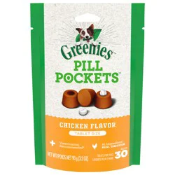 Greenies Pill Pockets Tablet Size Chicken Flavor Treats for Dogs 3.2 oz