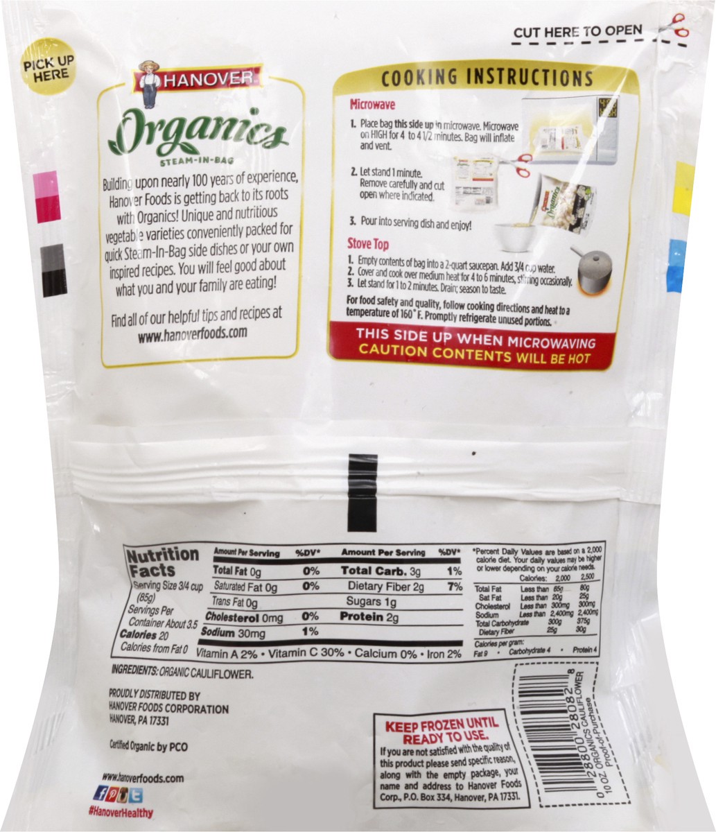 slide 5 of 13, Hanover Organics Cauliflower 10 oz, 10 oz