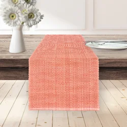 ROOM & RETREAT Room And Retreat Homespun Woven Runner, 14 in x 72 in, Coral