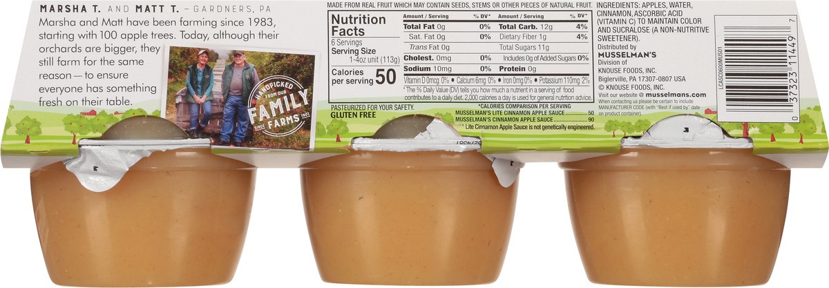 slide 10 of 13, Musselman's Lite Cinnamon Apple Sauce 6 - 4 oz., 6 ct