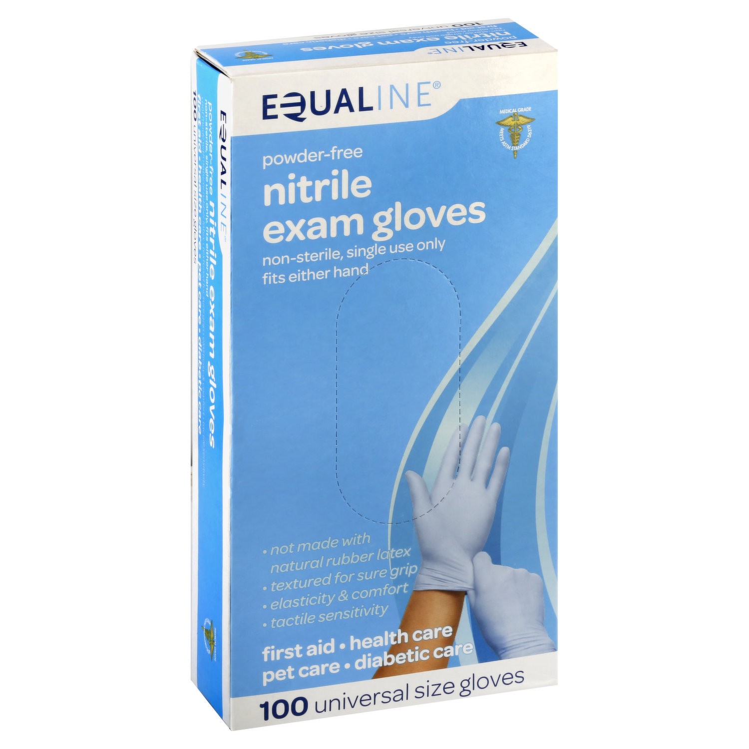 slide 1 of 1, Equaline Exam Gloves Nitril, 100 ct