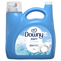Downy Soft, 2 in 1 Soft and Fresh Liquid Fabric Softener, Cool Cotton, 140 fl oz, 190 Loads, Fabric Conditioner Liquid provides softness and freshness for fabrics