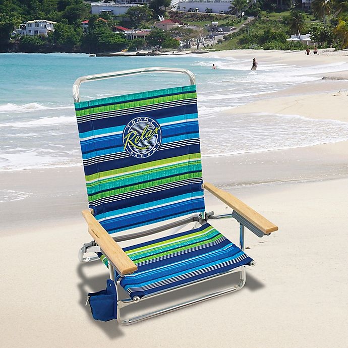 slide 2 of 4, Tommy Bahama 5-Position Striped Beach Chair, 1 ct