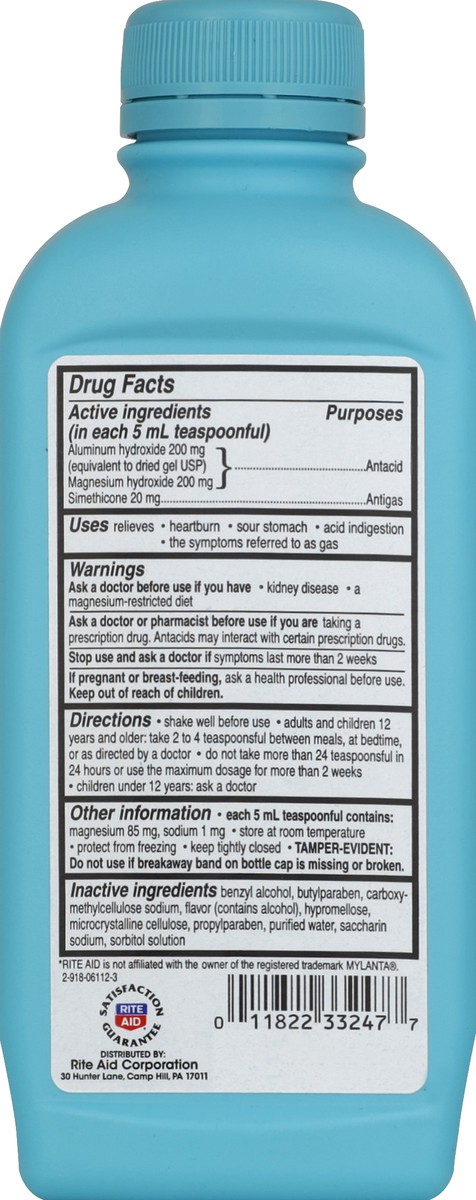 slide 3 of 3, Rite Aid Ra Ant&Anti-Gas Org 12Z, 12 oz