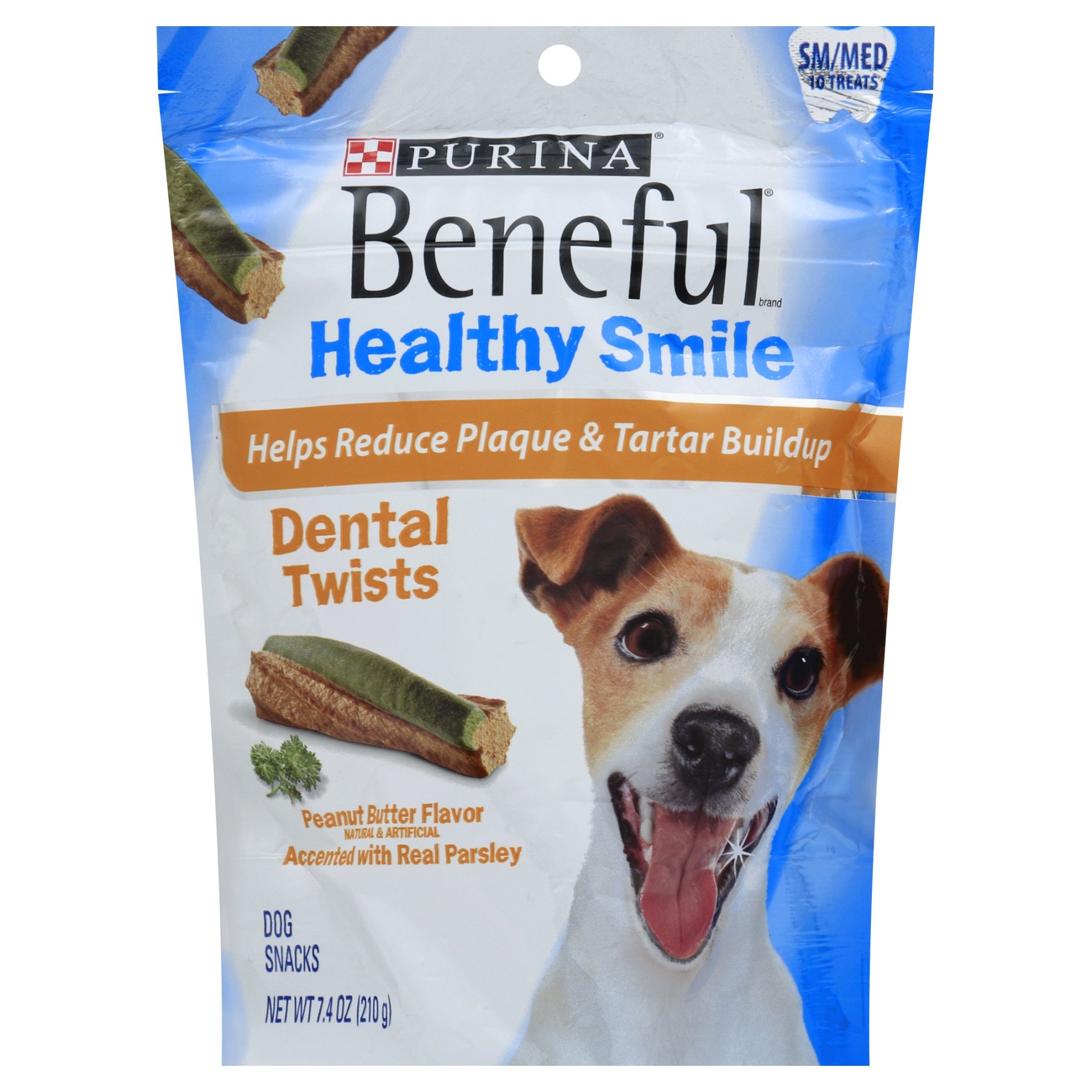 slide 1 of 2, Purina Beneful Healthy Smile Dental Dog Treats Adult Small/Medium Twists, 7.4 oz