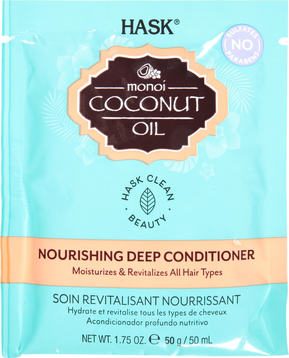 slide 1 of 9, Hask Monoi Coconut Oil Nourishing Deep Conditioner 1.75 oz, 1.75 oz