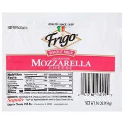 Frigo Whole Milk Low Moisture Mozzarella Cheese - 16 oz