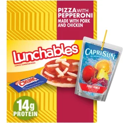 Lunchables Pizza with Pepperoni Meal Kit with Capri Sun Fruit Punch Drink & Crunchdy Bar