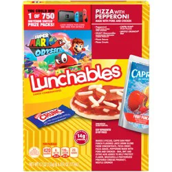 Lunchables Pepperoni Pizza with Capri Sun Fruit Punch and Crunch Bar Fun Pack, 4.7 oz & 6 fl oz Package