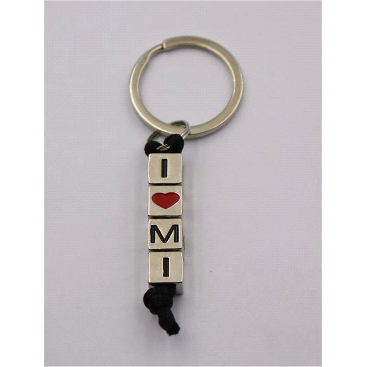 slide 1 of 1, Beaded Key, Metal, I Love MI, 1 ct