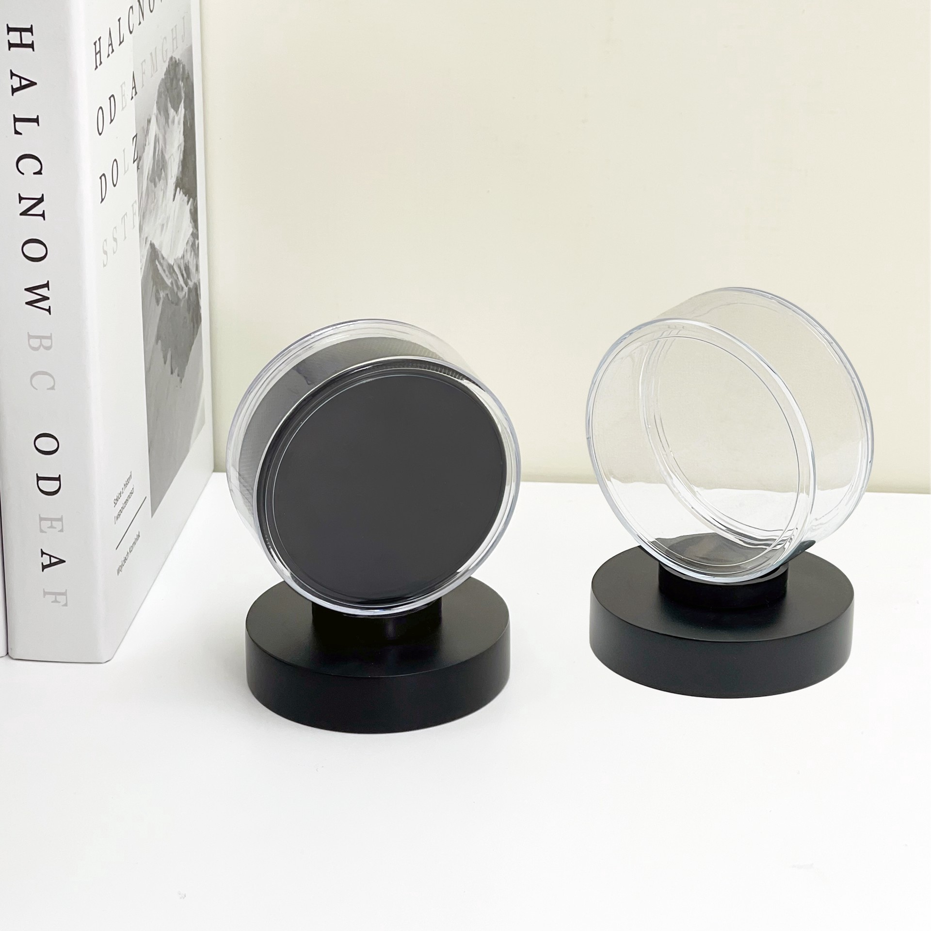slide 5 of 5, Clear Hockey Puck Display Case By Studio Decor, 3.2 in x 3.2 in x 4.3 in
