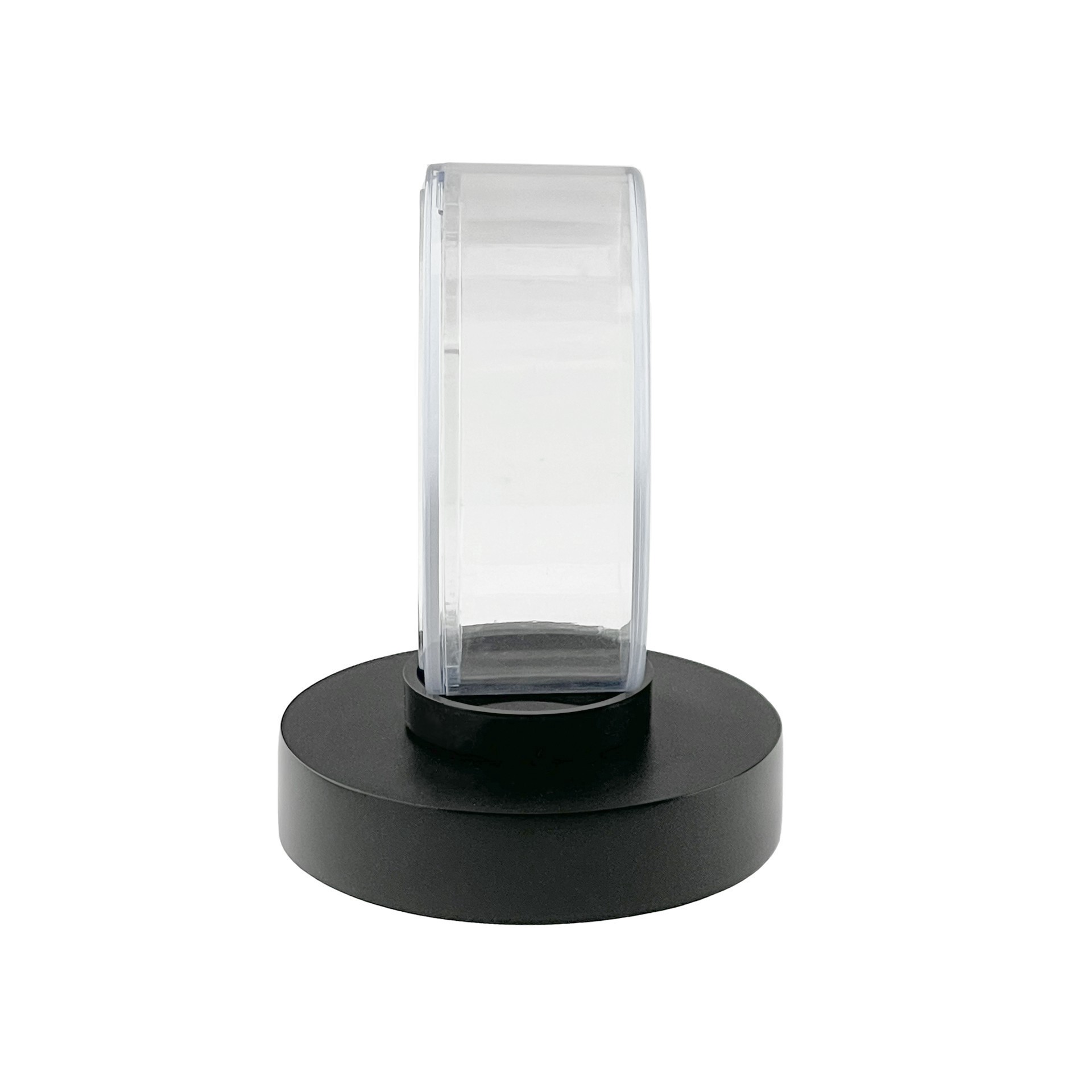 slide 4 of 5, Clear Hockey Puck Display Case By Studio Decor, 3.2 in x 3.2 in x 4.3 in