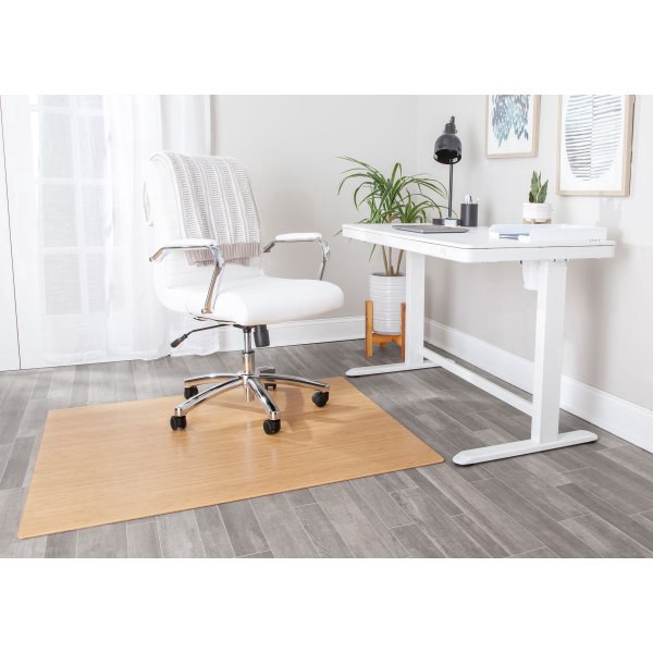 slide 2 of 7, Realspace Bamboo Chair Mat, 42'' X 48'', Natural, 42 in